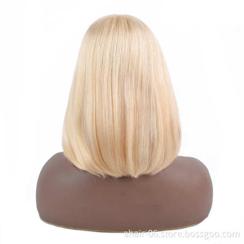 Cheap And Hot Sell T Lace 10A Grade 613 Color Straight Bob Wigs 10-16 Inch Brazilian Hair Wholesale In Stock,100% Human Hair